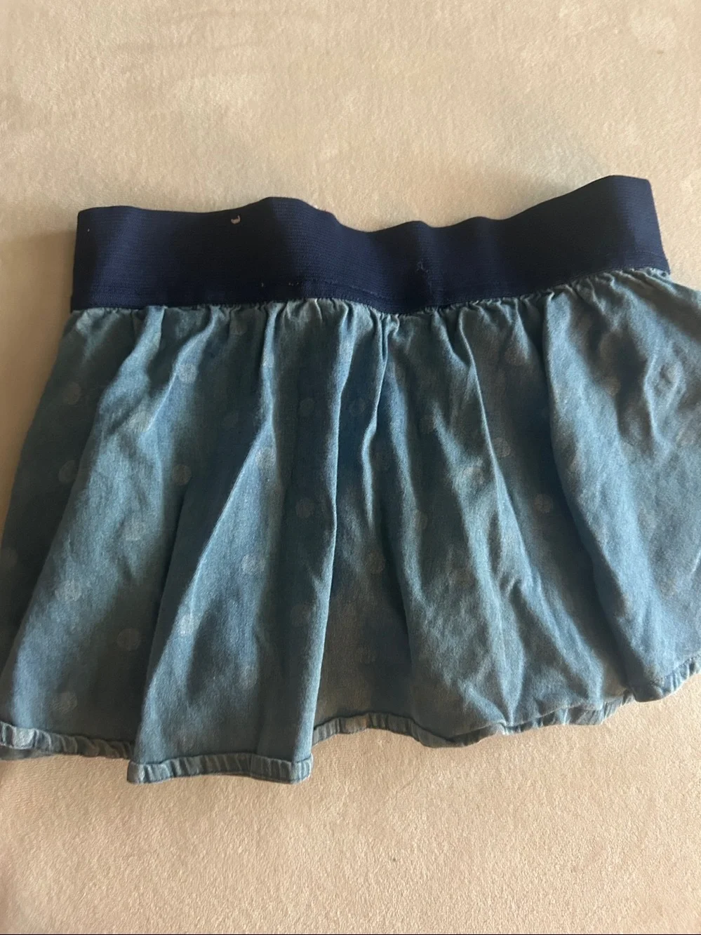 Justice Blue Denim Skirt with Navy Waistband